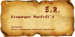 Biswanger Manfréd névjegykártya